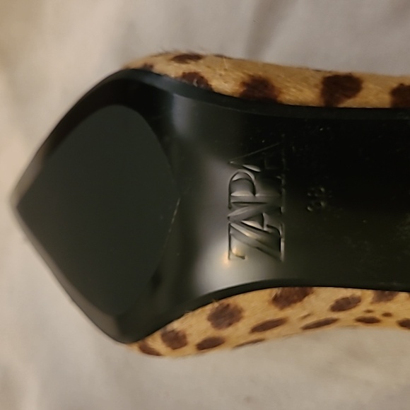 NWT Zara Animal Skin fur Leather Heels Pumps Ref 3223/410 Size 38 - Picture 7 of 9